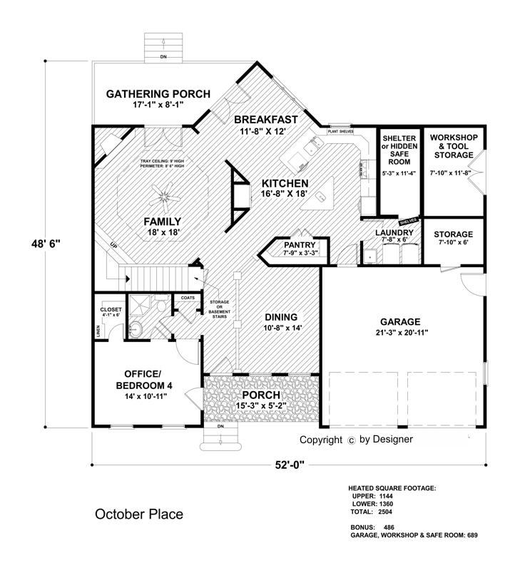 Lower Level Floorplan image of October Place House Plan